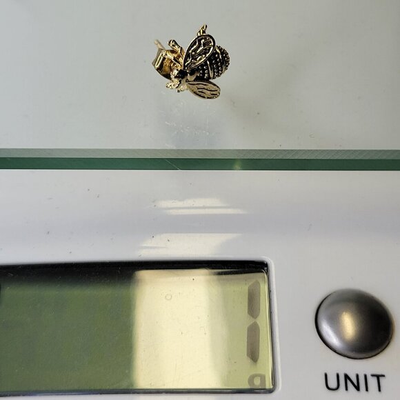 Bee Gold Tone Tiny Earrings - Picture 8 of 8